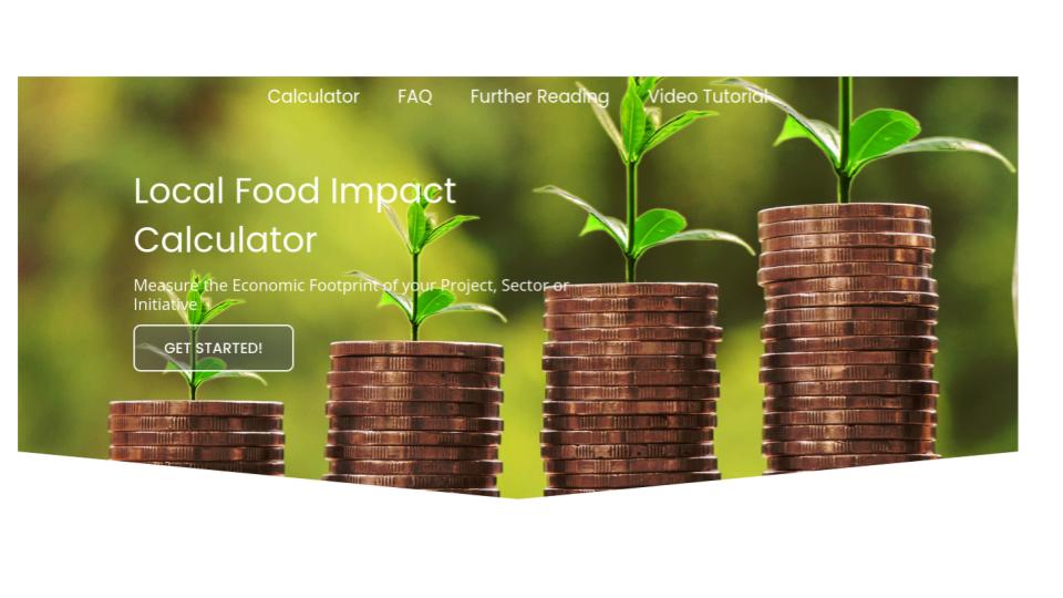 Screenshot of the Local Food Impact Calculator Built in WordPress Using Gravity Forms
